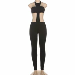 Black romper Kross chest with cut-out detail